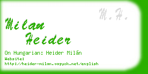 milan heider business card